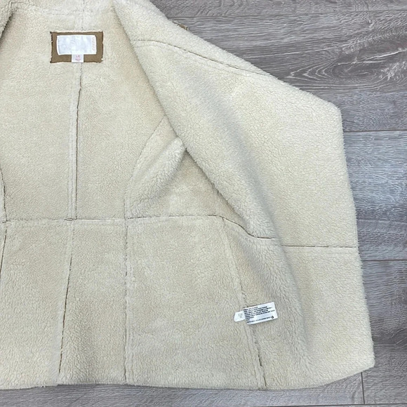 Xhilaration Faux Suede Sherpa Open Vest L - Picture 12 of 15